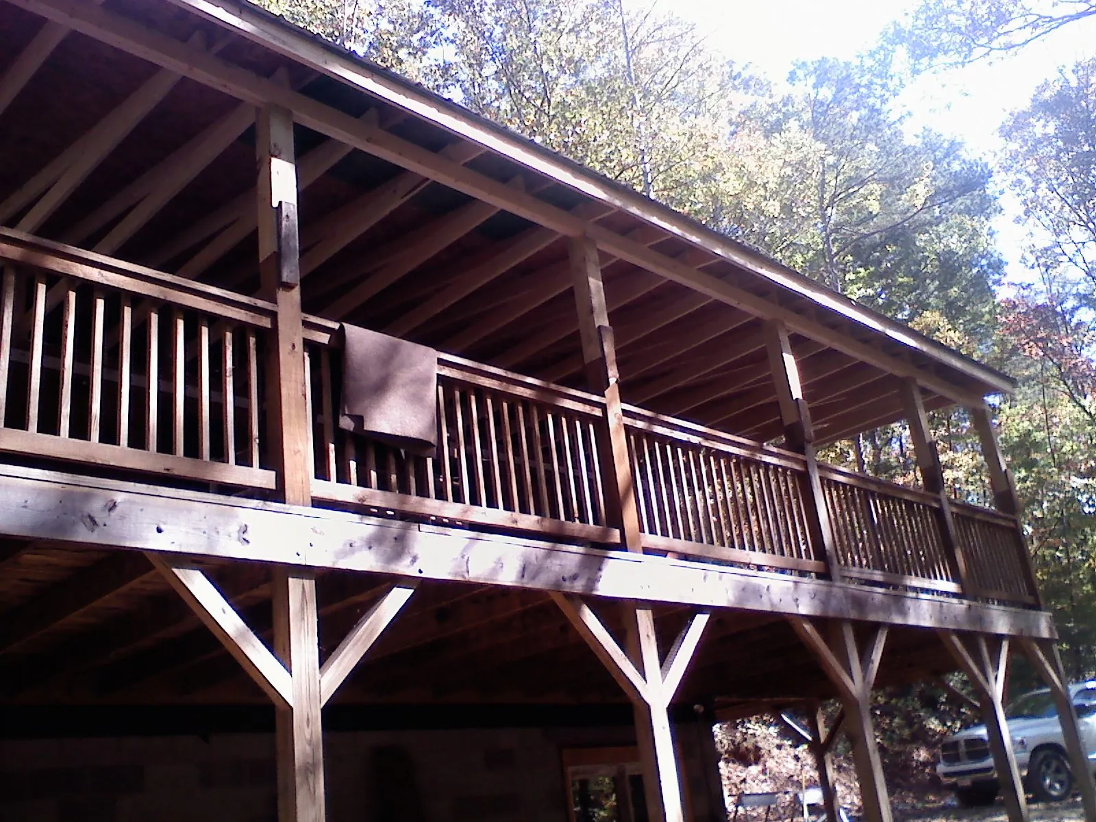 Timber framing under a new elevated porch and deck — Roof Leak Repair in Sale Creek by Roofing Brothers